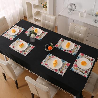 Artistic Flora PVC Washable Mats for Dining Table - Cosmos