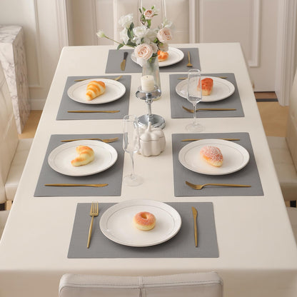 PP Waterproof Dining Table Mat, Fossil Grey