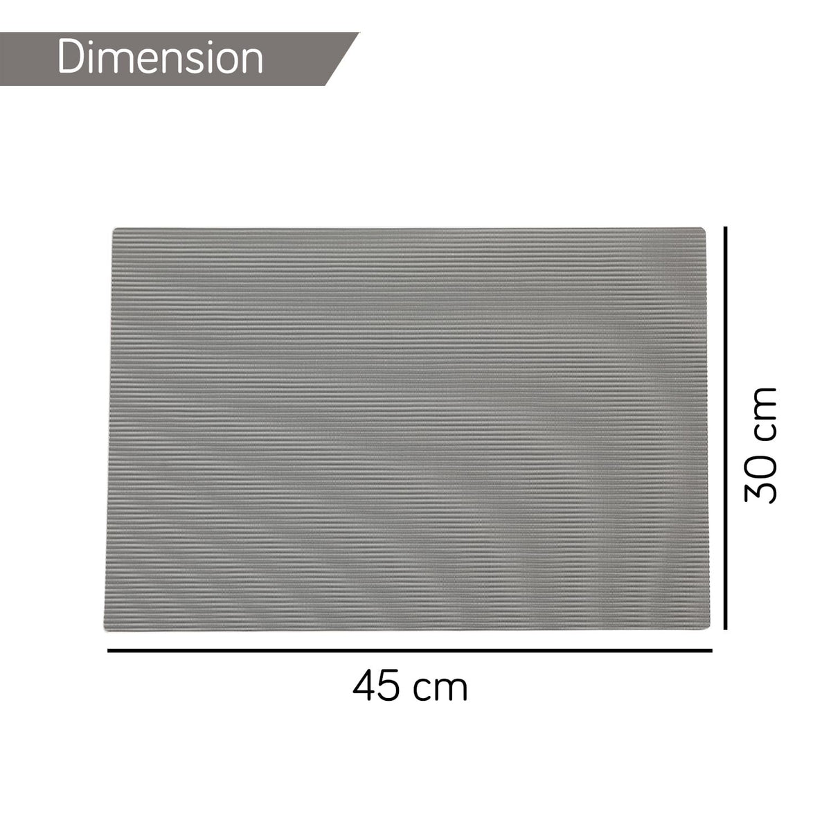 fossil grey waterproof table mat with dimension of 45 cm x 30 cm