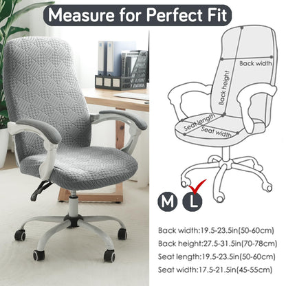 170GSM Stretchable Jacquard Office Chair Cover, Light Grey