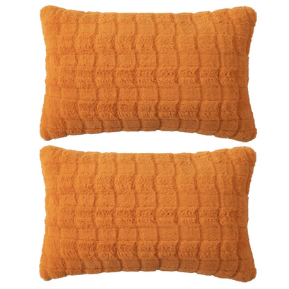 Buy cute Orange colour Zippered Plush Cushion Covers
