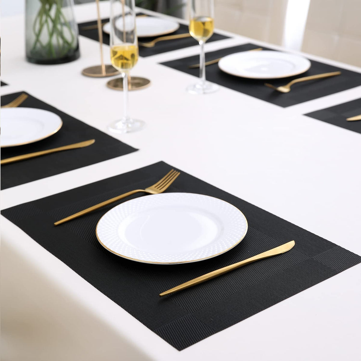 PVC Dining Table Mats, Black
