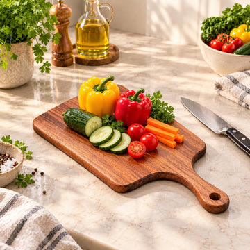 HOKIPO Arbor Acacia Wood Chopping Board with Handle, Cutting Board 43.5 cm - image 1