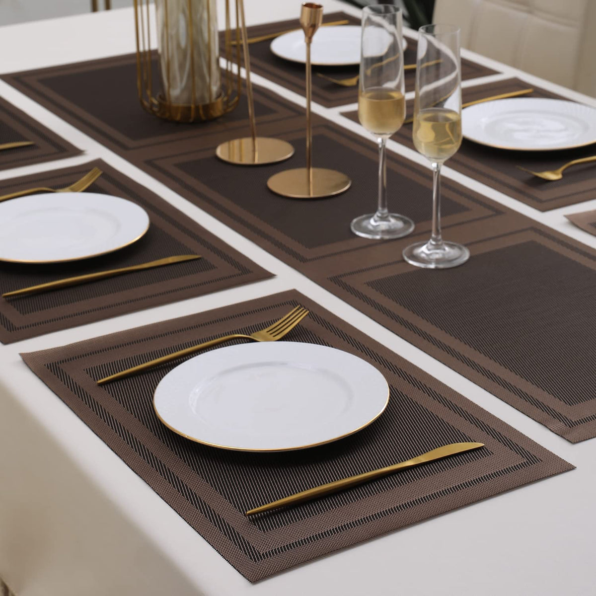 PVC Dining Table Mats, Copper Brown