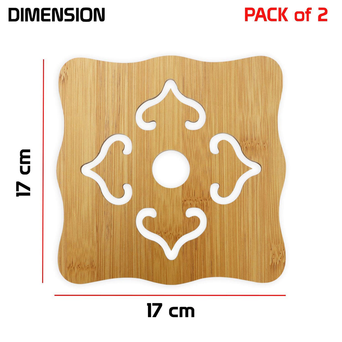 Buy Eco Friendly Bamboo Coasters & Heat Pads – Pack of 2
