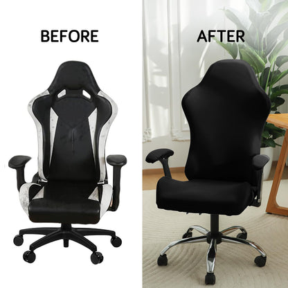 Gaming Chair Cover Stretchable Computer Rotating Chair Seat Covers Slipcover, Black