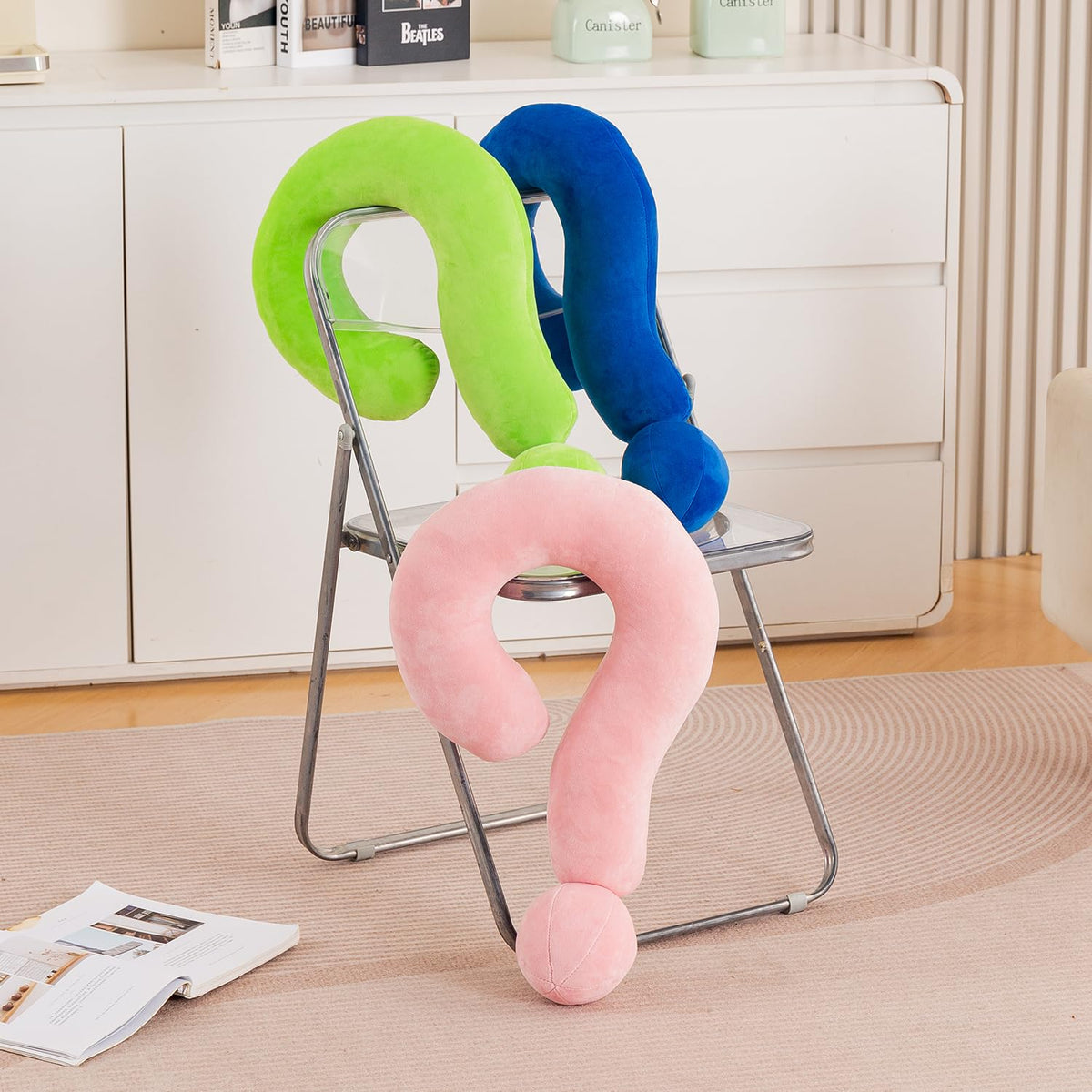 HOKIPO Small Question Mark Neck Pillow for Travel & Home, Black