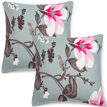 Best Bluish Grey Floral print square cushion cover online