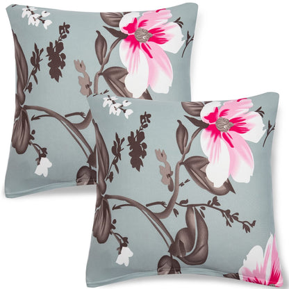 HOKIPO Stretchable Pack of 2 Cushion Cover 16x16, Bluish Grey