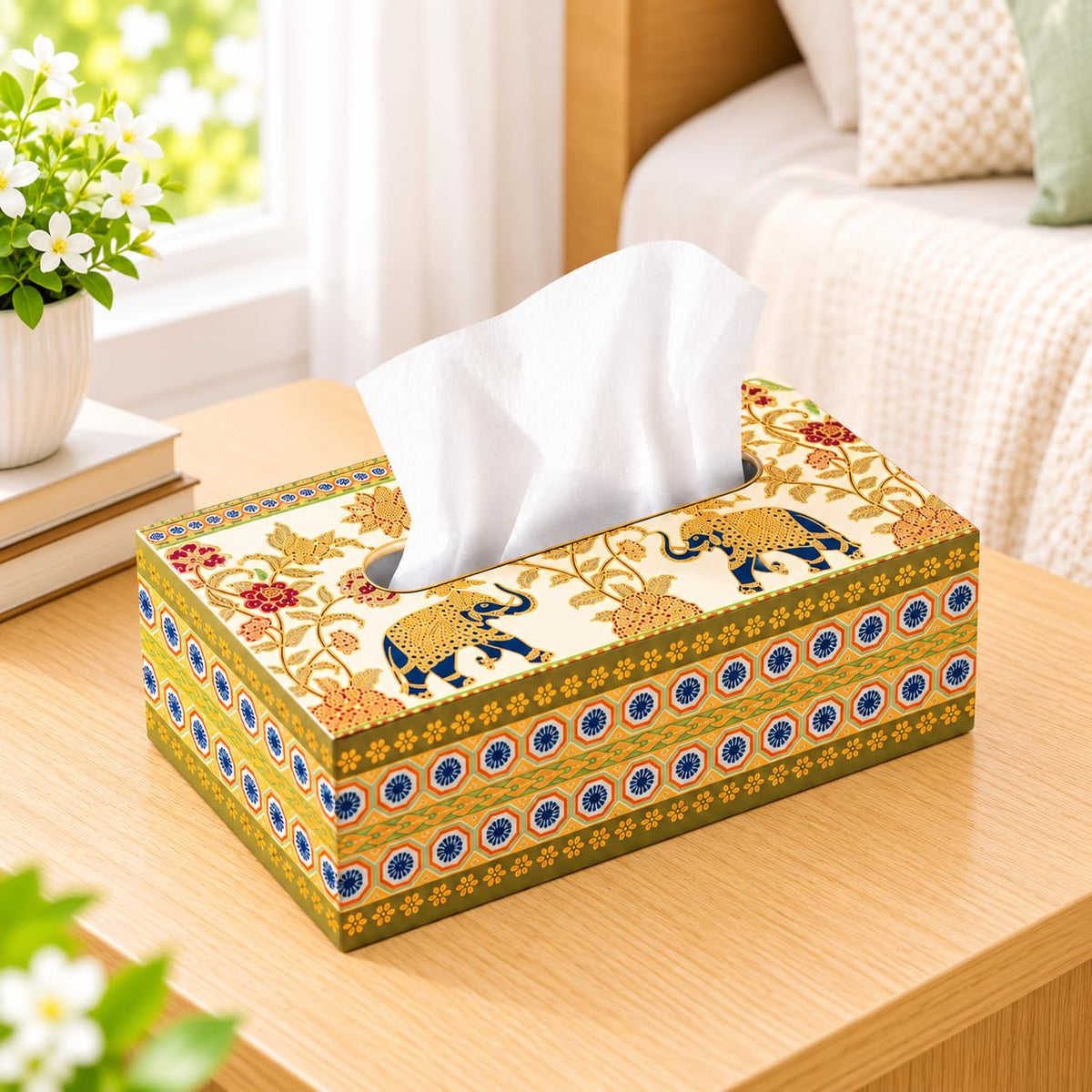 HOKIPO Tissue Box Holder, Rectangle, Engineered Wood, Meher Mosaic - image 17