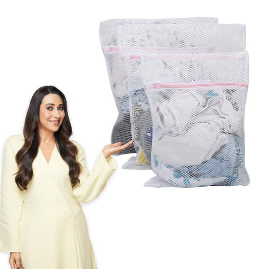 Mesh Washing Bag, Pack Of 3, White