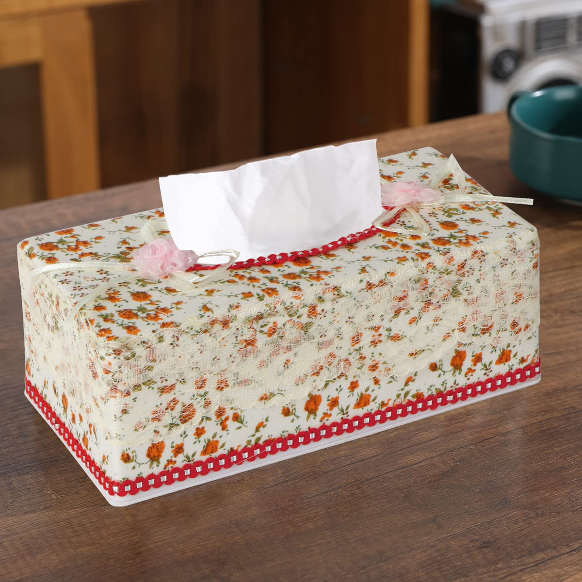 Plastic Tissue Paper Box Holder, Orange