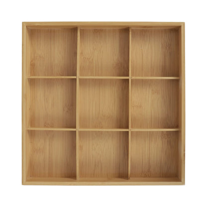 Eco-Friendly Bamboo 9 Compartment Storage Organizer for Home