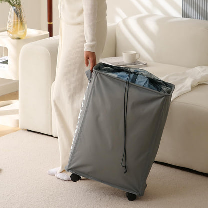 Laundry Bag with Wheels Hamper, Grey