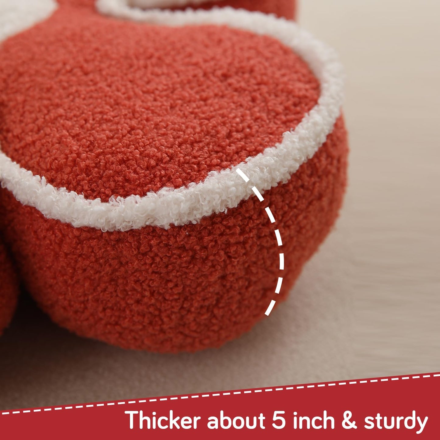 HOKIPO Plush Cotton Flower Cushion | Decorative Throw Pillow for Bed & Sofa - Orange