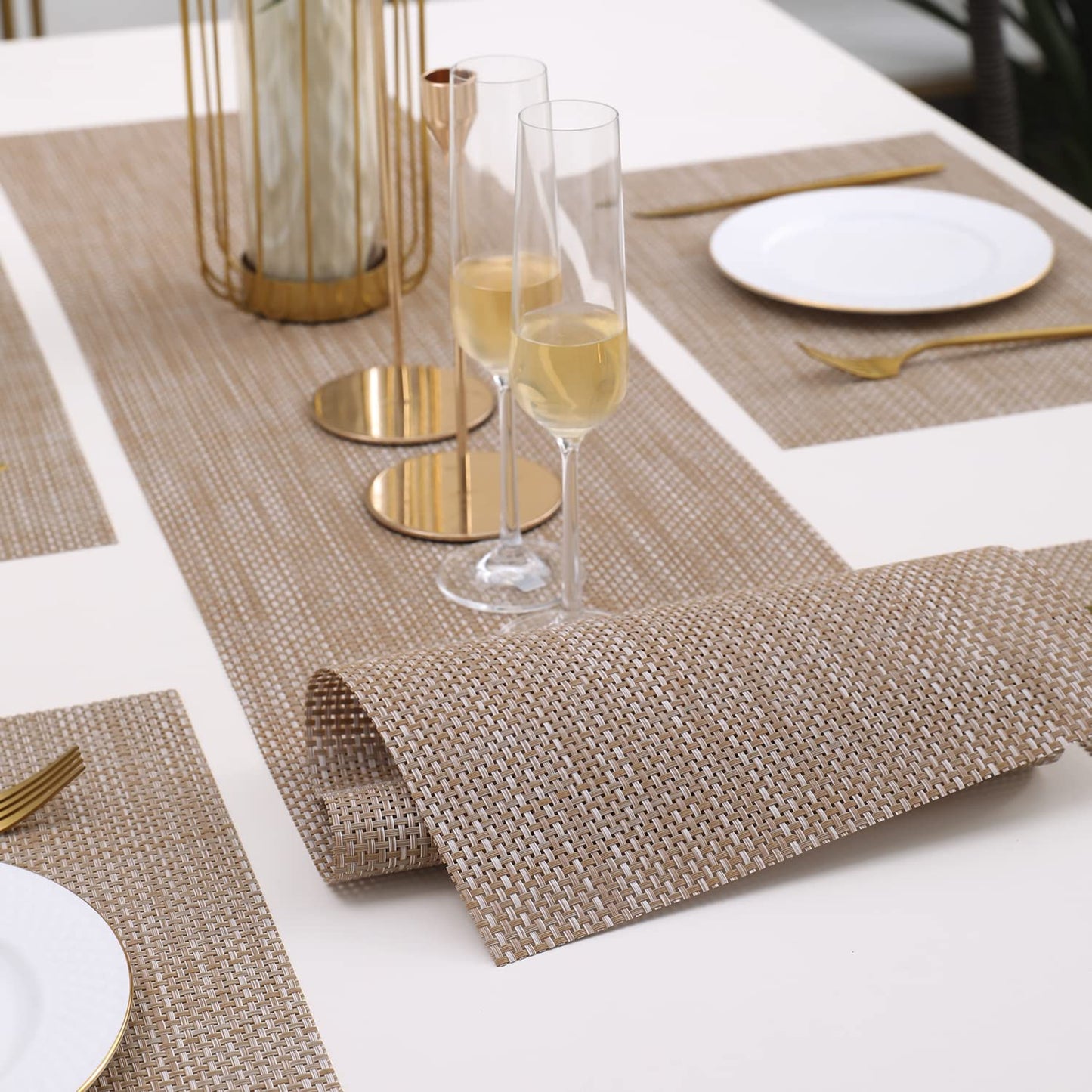 PVC Dining Table Mats, Beige