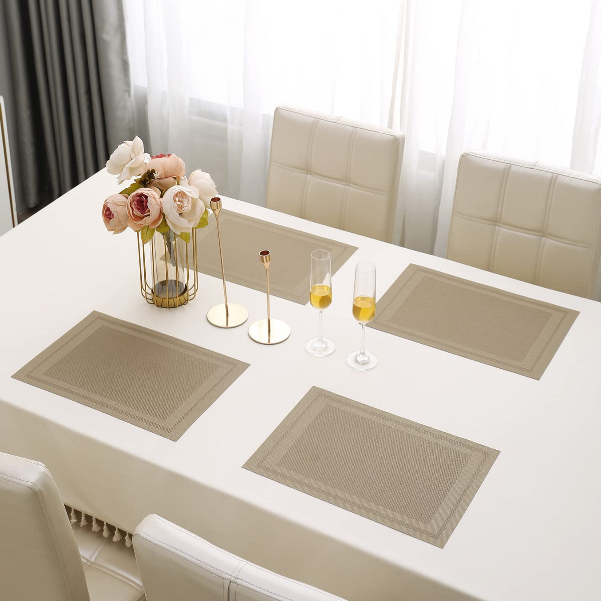 PVC Dining Table Mats, Beige