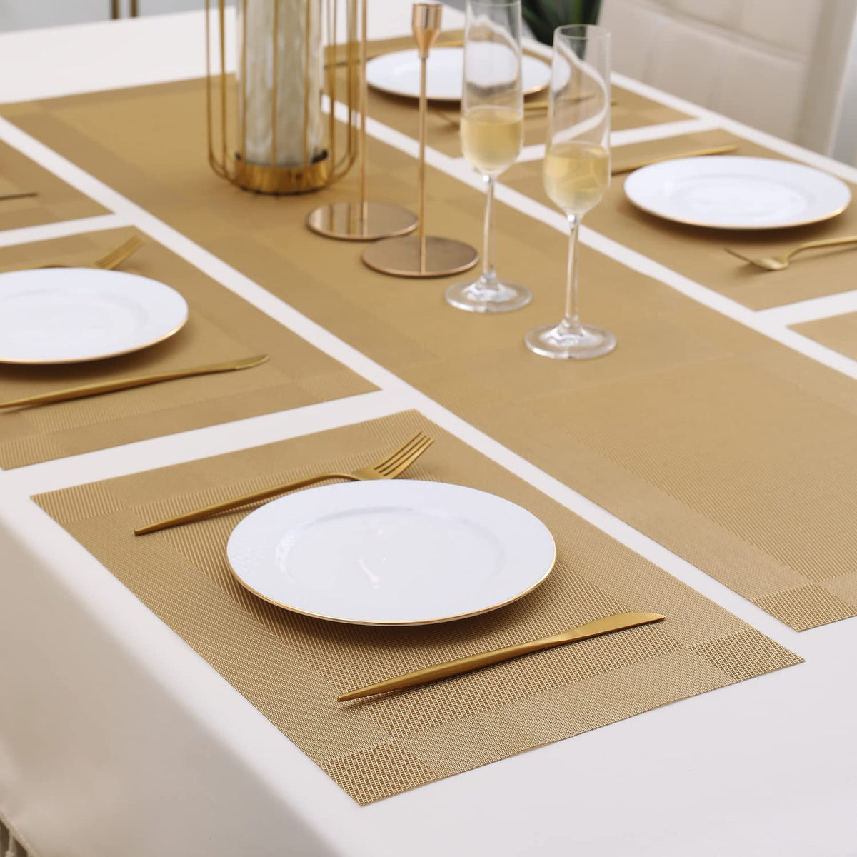 PVC Dining Table Mats, Gold