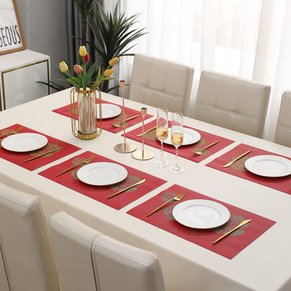 PVC Dining Table Mats, Crimson Red