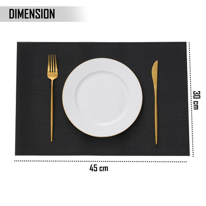 PVC Dining Table Mats, Jet Black