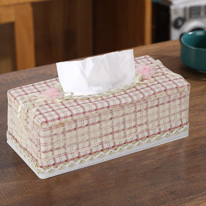 Plastic Tissue Box Holder, Ivory