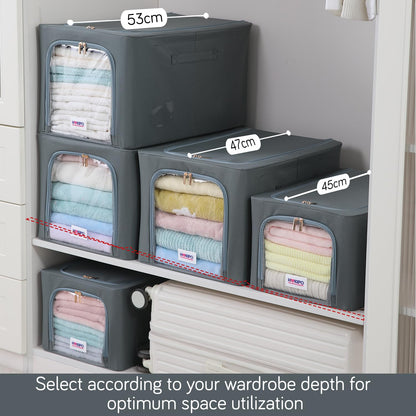 600D Oxford Fabric Wardrobe Organizer for Storage - Grey