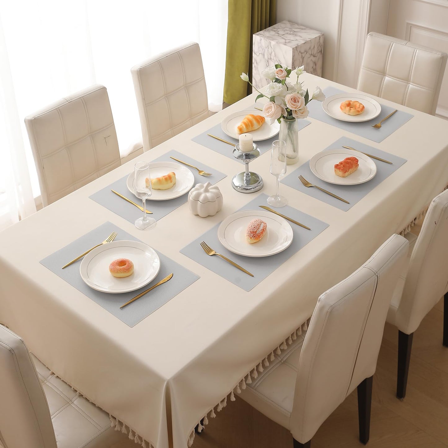 Buy Fog Grey pp waterproof placemat set of 6