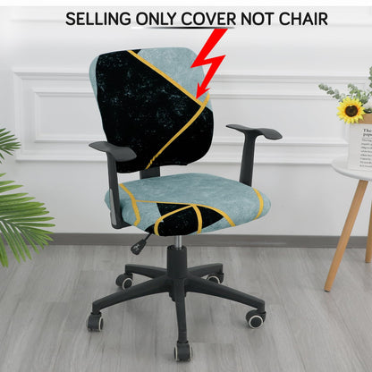 HOKIPO 140gsm Stretchable Office Chair Cover, Multicolor Abstract Geometry