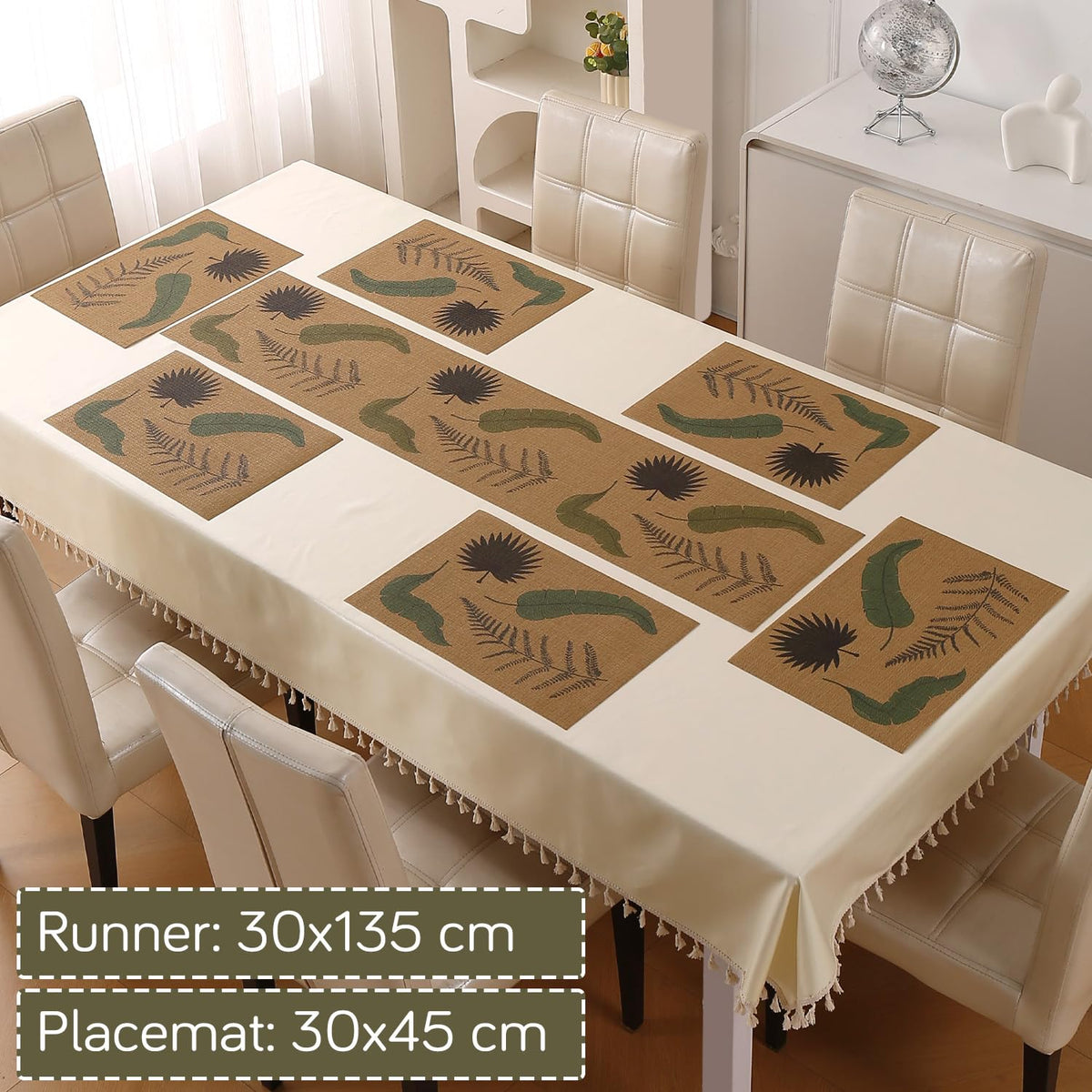 Botanical Tropic PVC Mats for Dining Table - Fern Fronds
