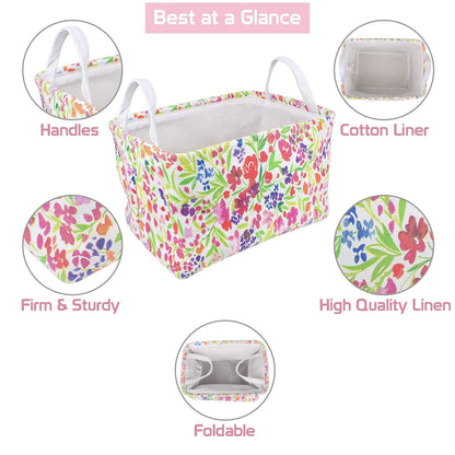 Eco-Friendly Foldable Storage Basket Bins Organizer, Medium - Pack of 2