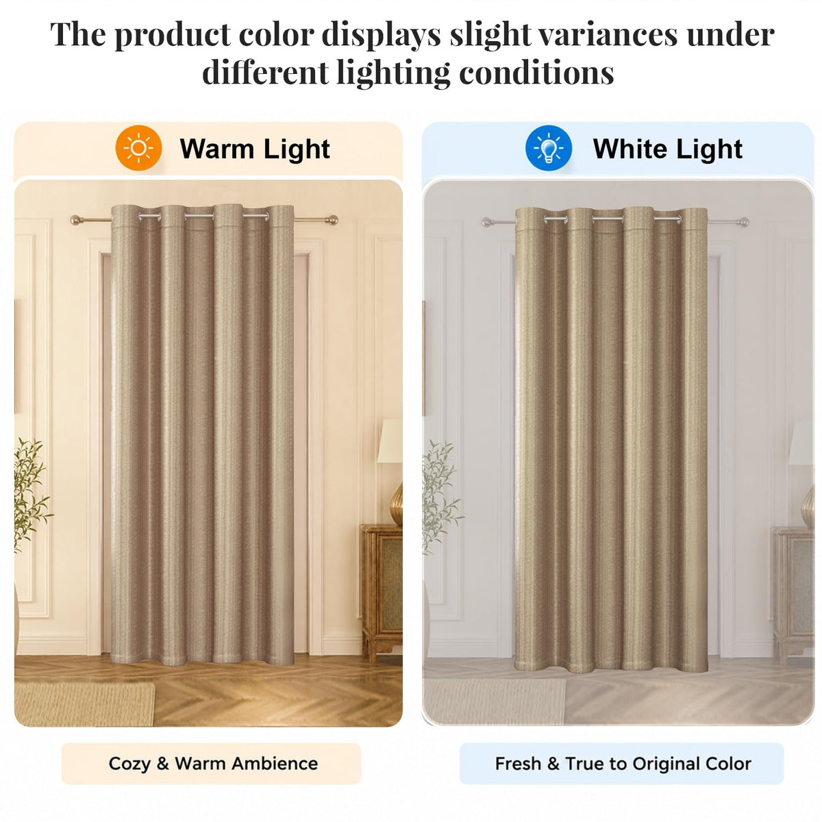 HOKIPO Royal Blend Eyelet Curtains, 7 Feet Long - Mocha Brown - image 6
