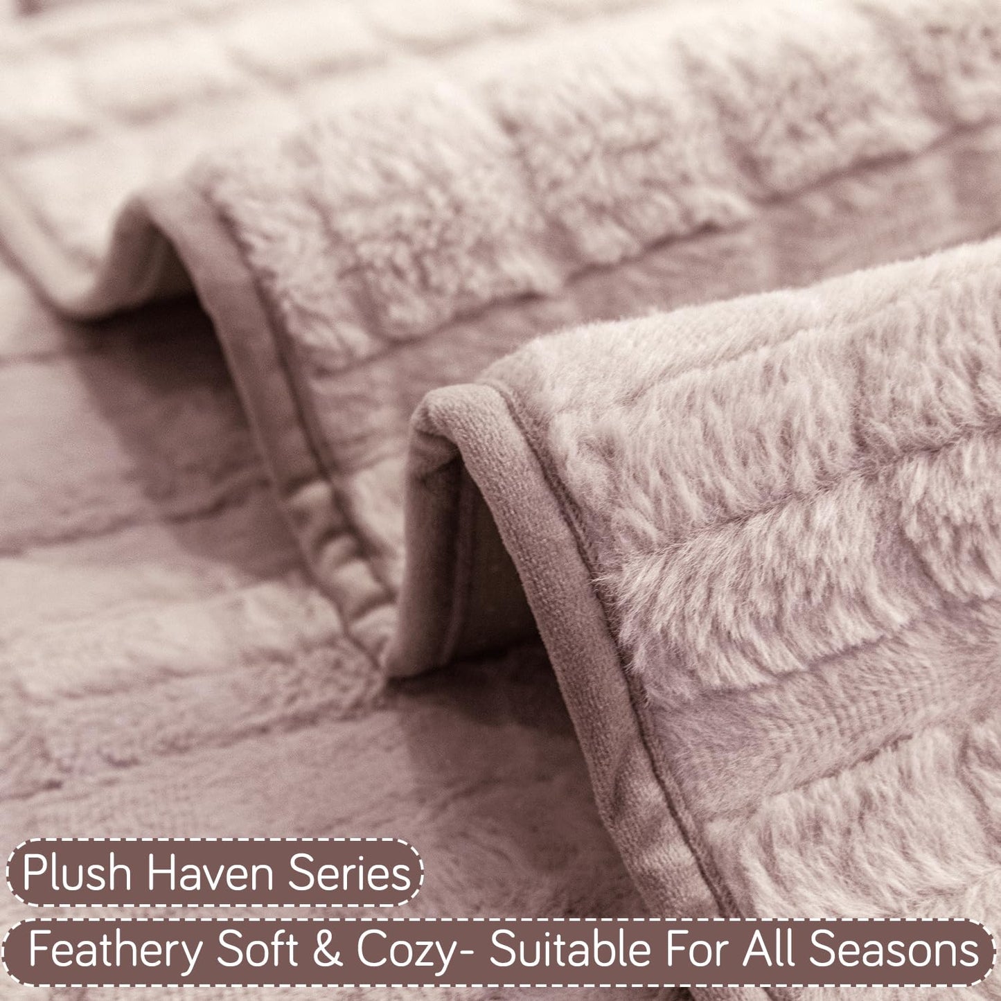 Premium Plush Anti Slip Sofa Cover Mat, Beige