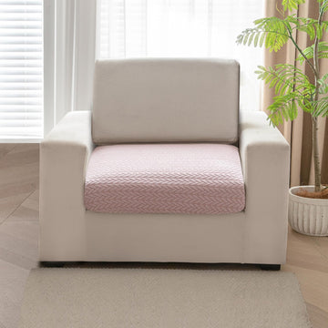 Stretchable Thick Jacquard Textured Seat Couch Cushion Cover for 1/2/3 Seaters, Pink