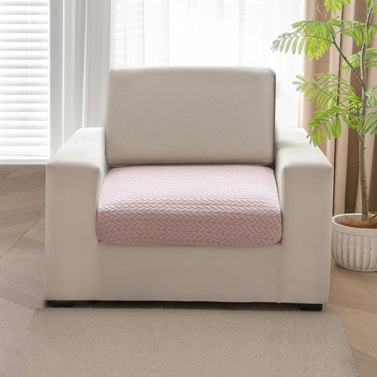 Stretchable Thick Jacquard Textured Seat Couch Cushion Cover for 1/2/3 Seaters, Pink