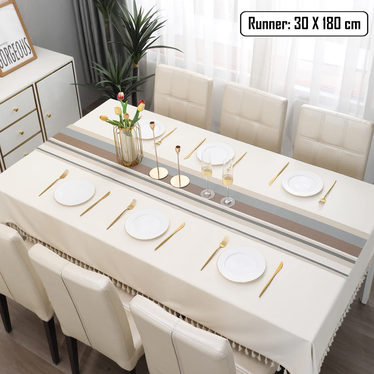Buy Multicolour PVC Table Runner for 6 Seater (30x180cm) | HOKIPO