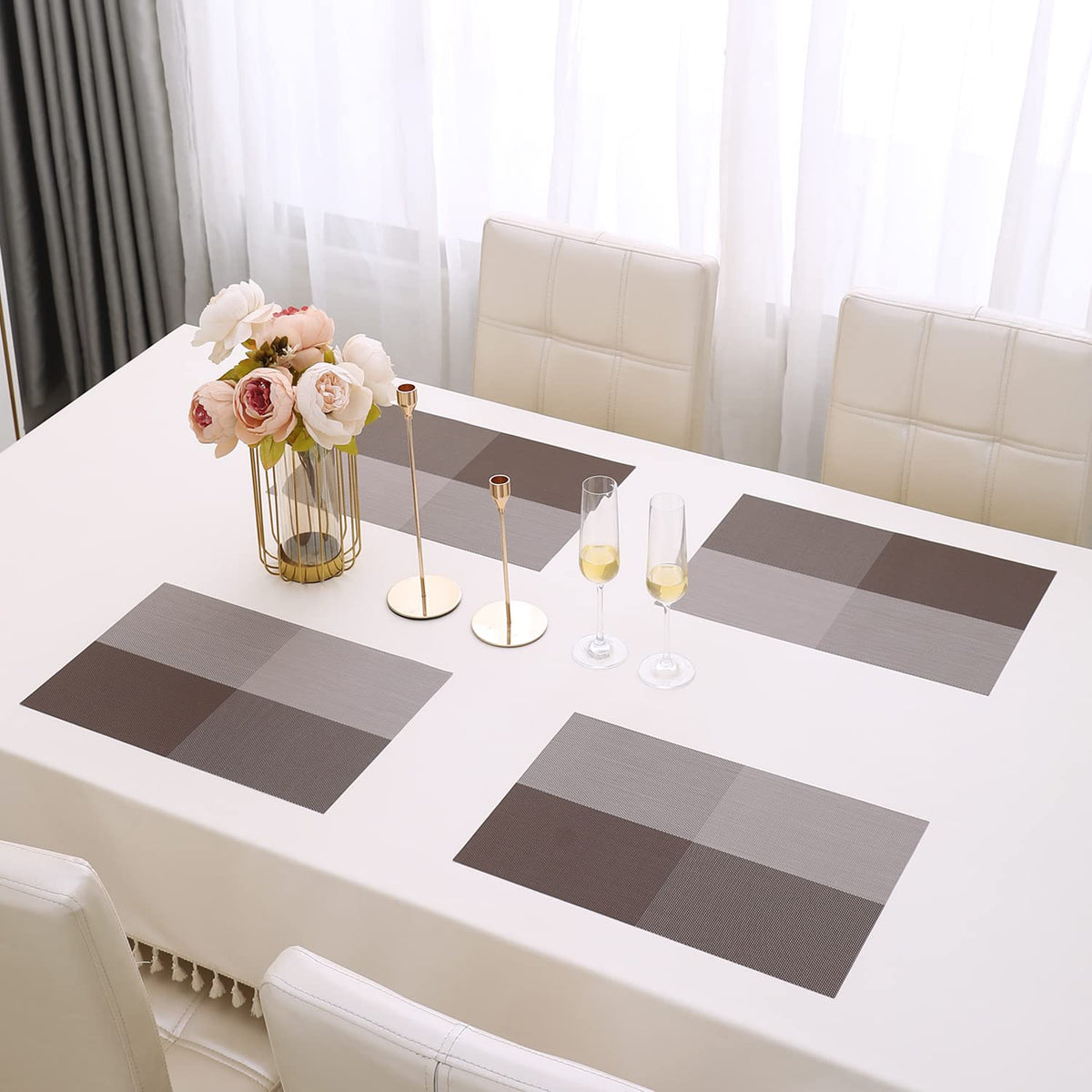 PVC Dining Table Mats, Brown