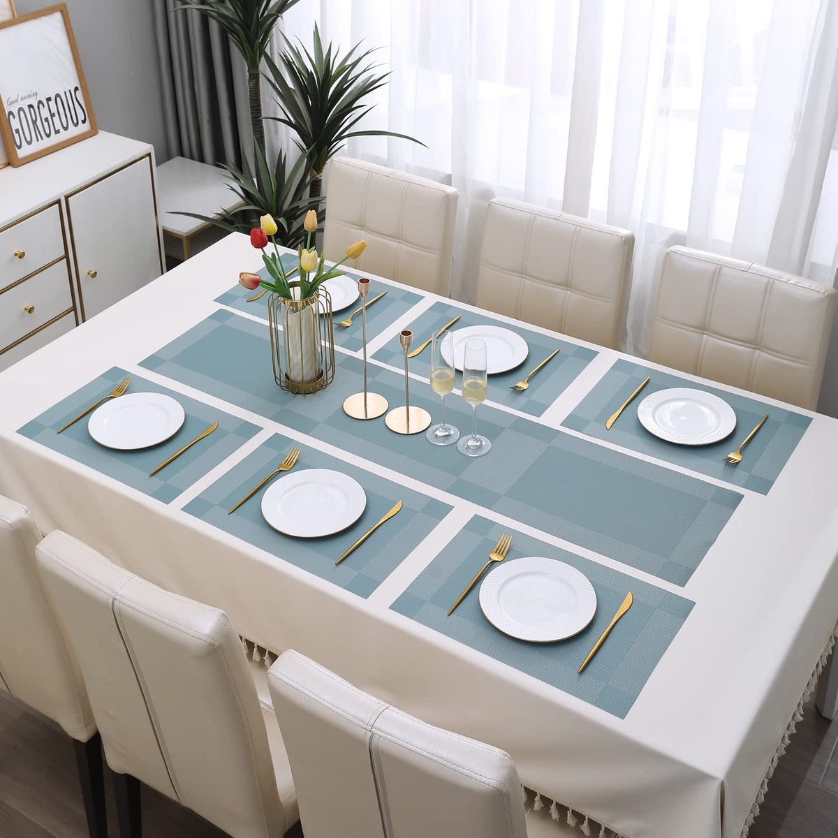 PVC Dining Table Mats, Blue