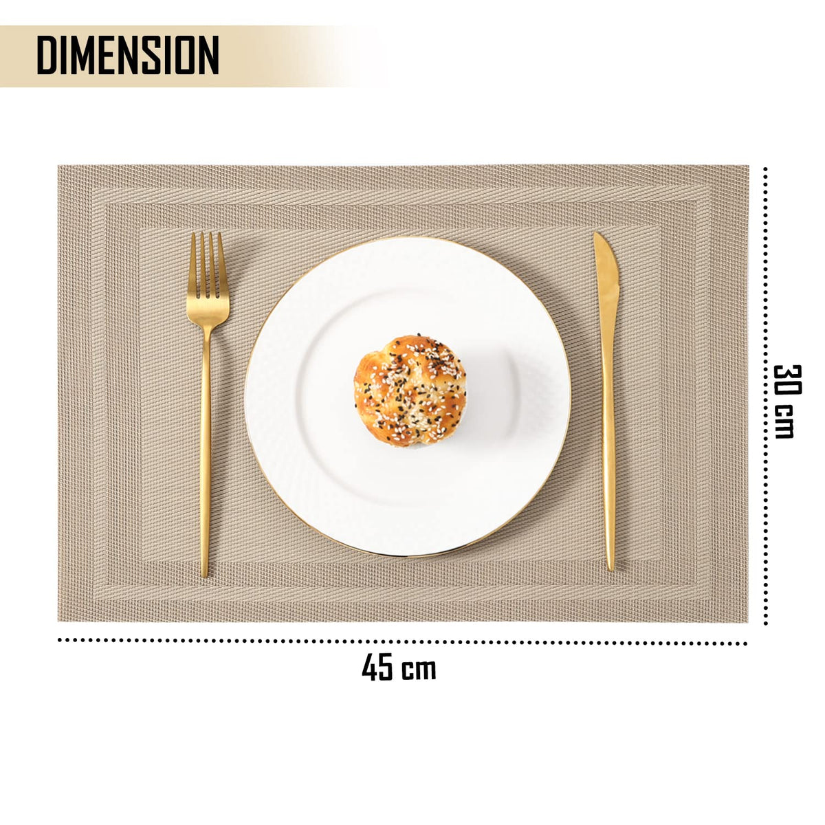 PVC Dining Table Mats, Beige