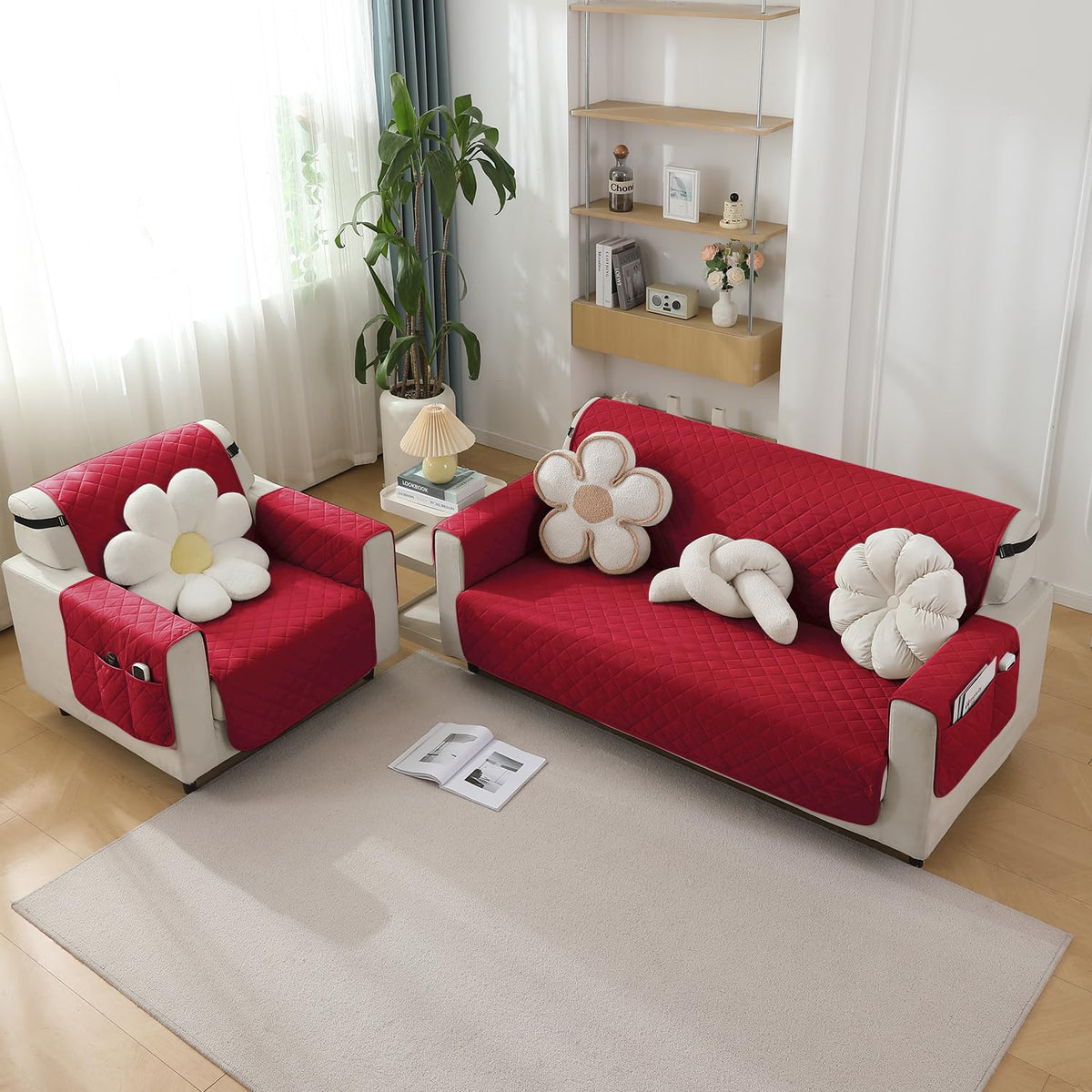 Red Colour Waterproof Sofa Covers | 1, 2, 3, 4 & 5 seater