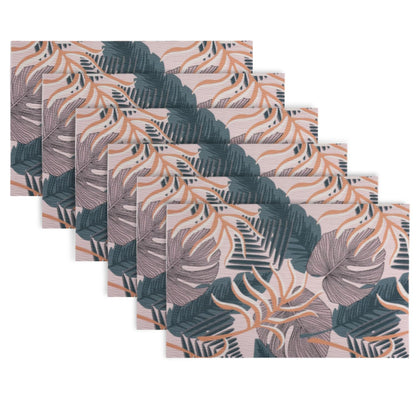 Artistic Flora PVC Washable Mats for Dining Table - Monstera Leaves