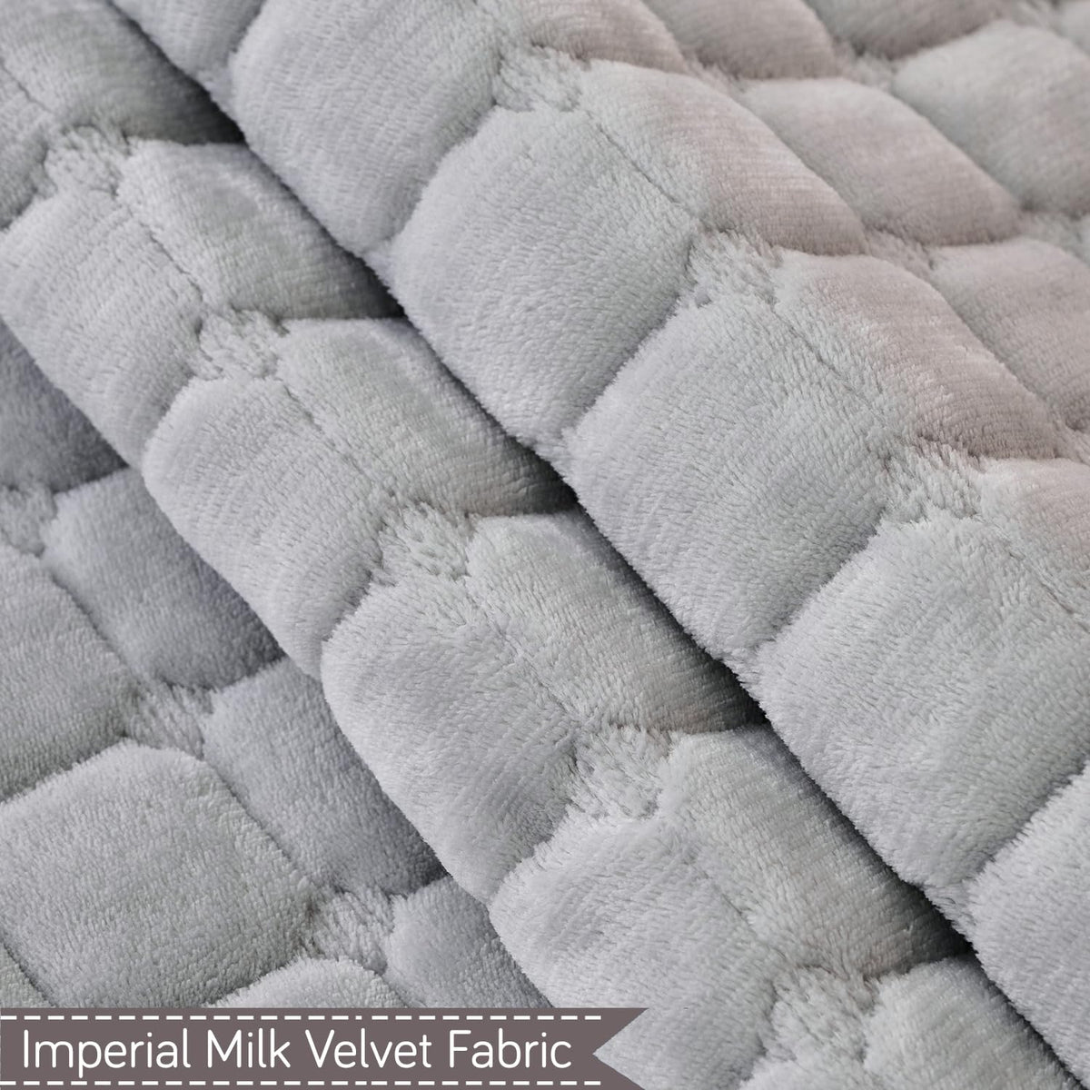BelleLace Series Imperial Milk Velvet Sofa Cover Mat with Lace Design - Cloud Grey