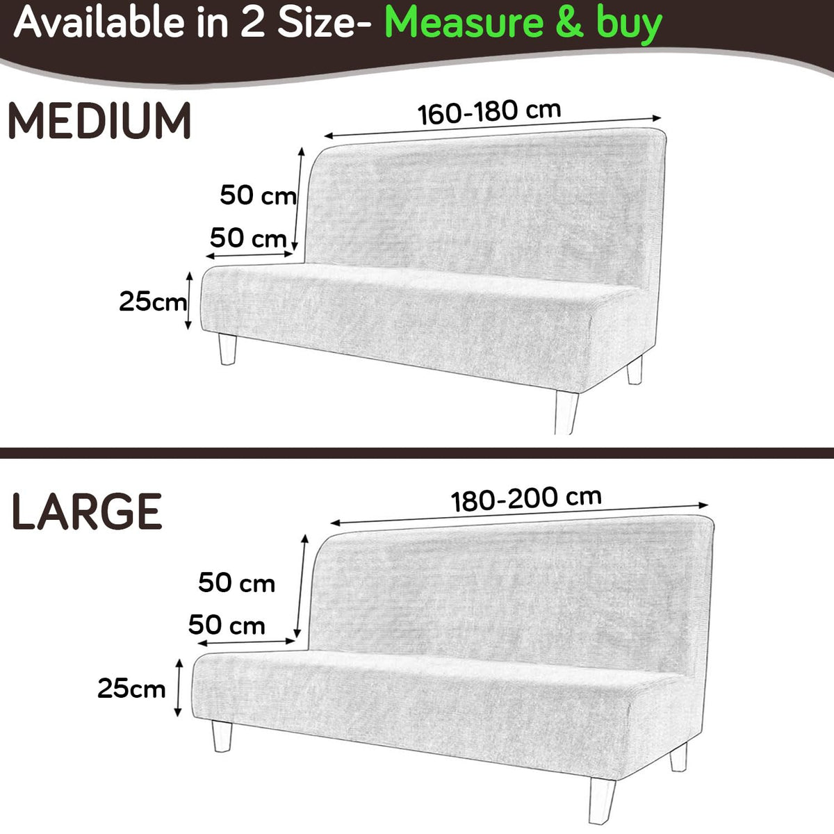 Buy Futon Sofa Cover Size Guide For Medium And Large Sofa Cum Bed | HOKIPO