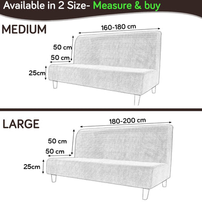 Luxurious Stretchable Spandex Jacquard Sofa-Cum-Bed Cover for Futon – Brown