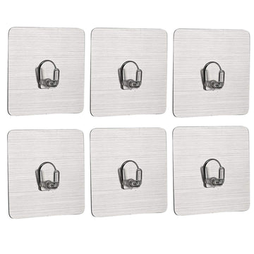Magic Sticker Series Self Adhesive Hooks, Pack of 6/12 (Load Bearing Capacity of 3 KG Each Hook)