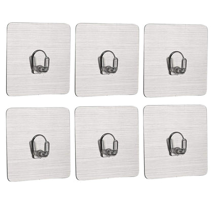 Magic Sticker Series Self Adhesive Hooks, Pack of 6/12 (Load Bearing Capacity of 3 KG Each Hook)