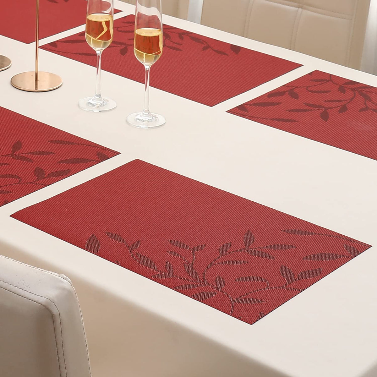 PVC Dining Table Mats, Red