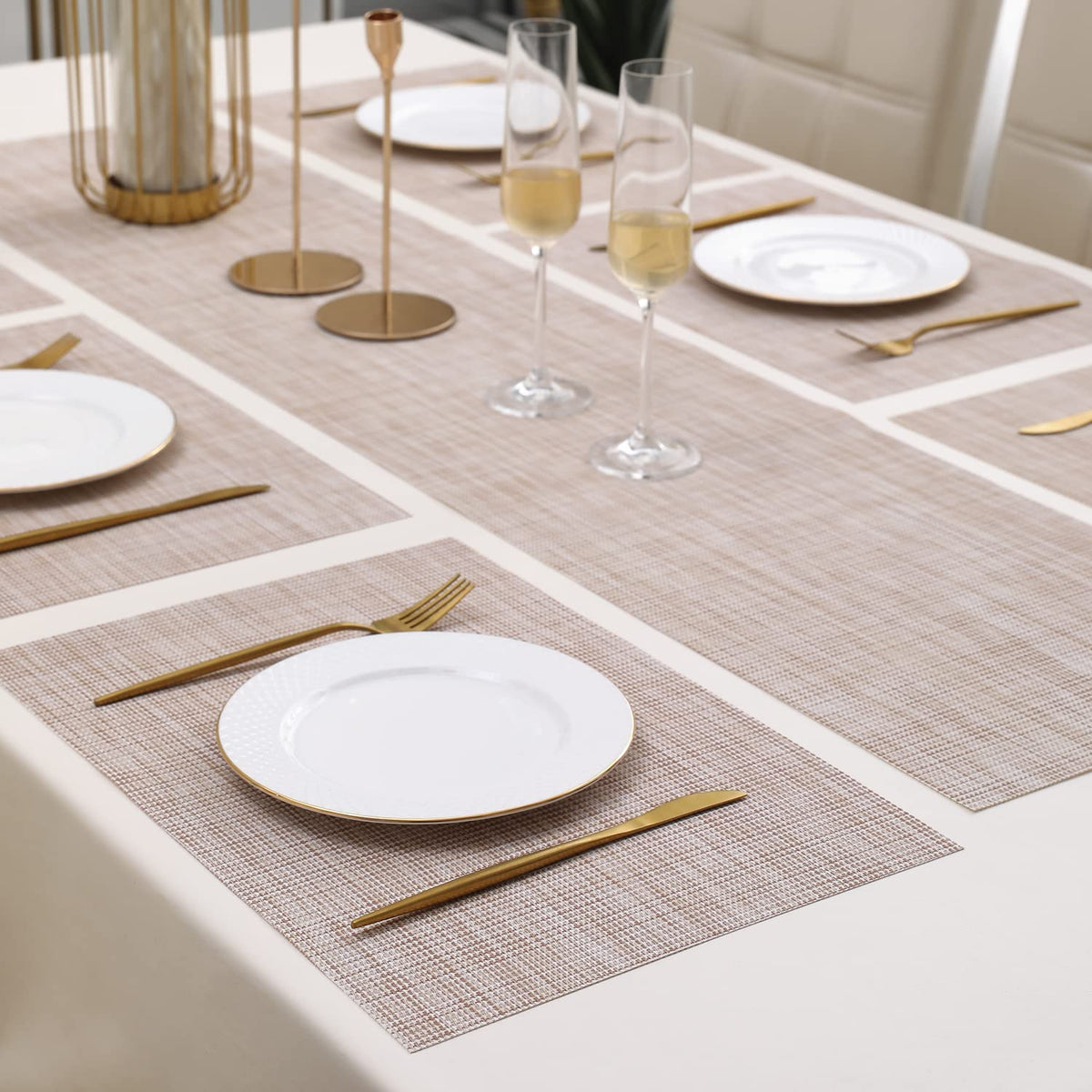 PVC Dining Table Mats, Beige