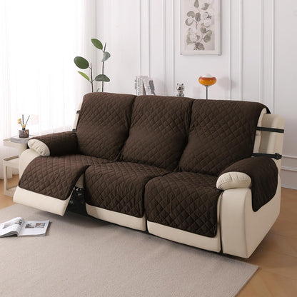 UrbanQuilt Recliner Sofa Slipcover Mat with Dual Belt for 1/2/3 Seater -  Chocolate Brown