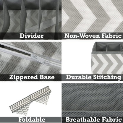 Non-Woven Undergarment Organizer Storage Box For Drawers Bra Panty Socks Tie Lingerie Wardrobe, 7 Grid*2 (Clothing, Grey)