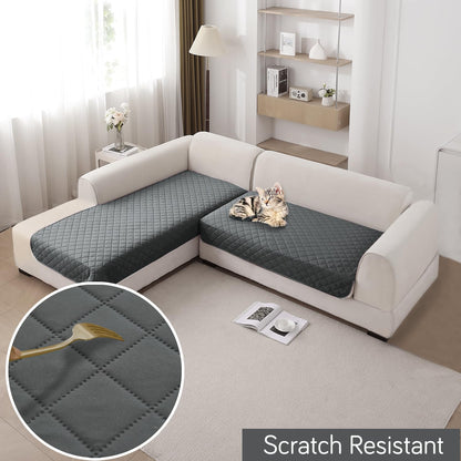 HOKIPO Waterproof Quilted Quick Dry L Shape Sofa Seat Cover Mat, Dark Grey